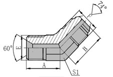 45 BSP MALE 60 SEAT/ JIC MALE 74 CONE