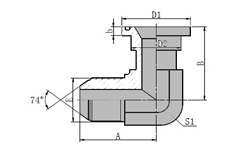 90 JIC Male 74 Cone/SAE  Flange 3000PSI