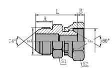 JIC MALE 74 CONE/METRIC FEMALE 60 CONE