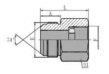 JIC MALE 74 CONE/BSP PRESSURE GAUGE CONNECTOR