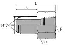 JIC MALE 74 CONE/NPT FEMALE