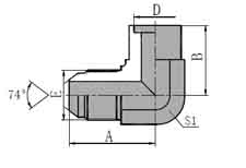 90 JIC MALE 74 CONE/INCH SOCKET-WELD TUBE