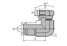 90 Metric Male 60 Cone/Metric Female 60  SEAT