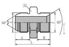 JIS GAS Male 60 Cone/BSP Male 60 Seat