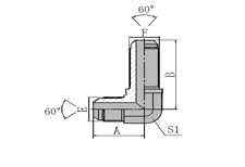 60 JIS GAS Male Bulkhead