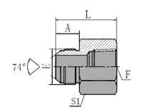 METRIC MALE 74 /NPT FEMALE