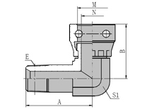 90º LONG NPT MALE/STECKO FEMALE