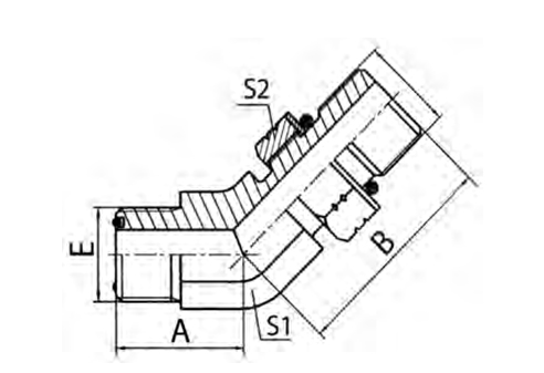 45° ELBOW ORFS MALE O-RING