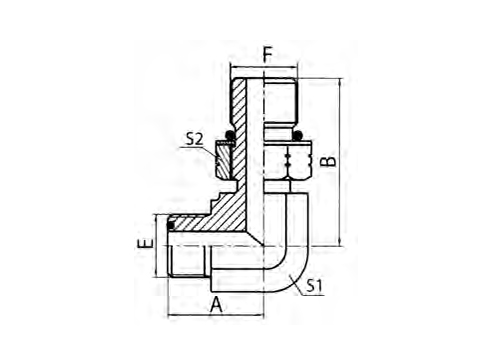 90° ELBOW ORFS MALE O-RING/SAE O-RING BOSS