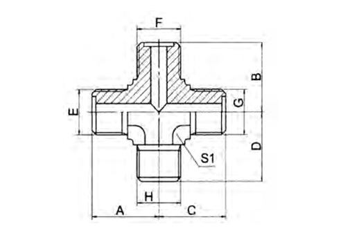 Metric Male O-ring Cross