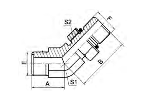 45° Elbow Metric Male O-ring