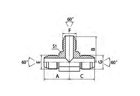 JIS Metric Male 60 Cone Tee