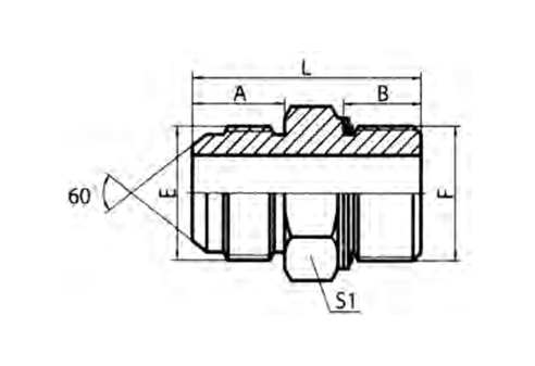 JIS Metricmale 60° Cone