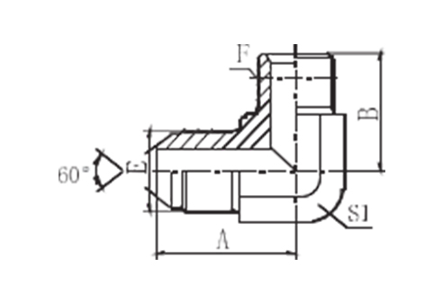 90° Elbow JIC Gas Male 60° Cone/BSPT Male