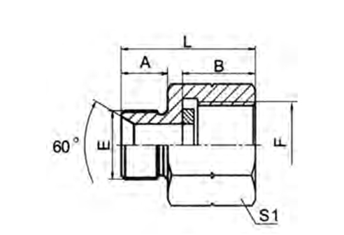 BSP MALE DOUBLE USE FOR 60° SEAT OR BONDED SEAL