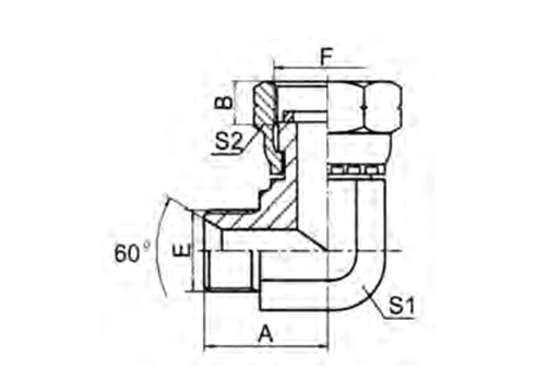 90° ELBOW BSP MALE 60° SEAT