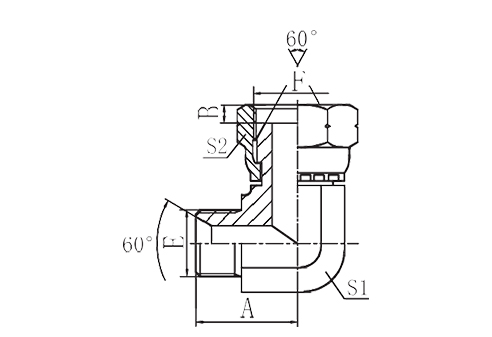 90°ELBOW BSP MALE60° SEAT