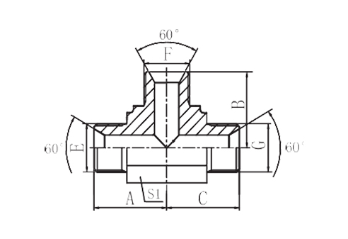 BSP MALE 60°SEAT TEE