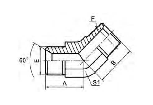 45° ELBOW BSP MALE 60°SEAT