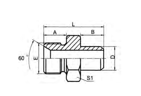 BSP MALE DOUBLE USE FOR 60° SEAT OR BONDED SEAL/ BUTT-WELD TUBE