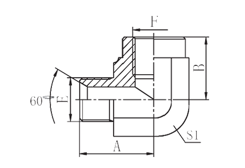 90°ELBOW BSP MALE 60°SEAT / BSP FEMALE