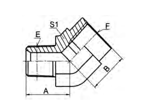 45° ELBOW NPT MALE / NPT FEMALE