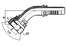 45º JIC Female 74º Cone Seat