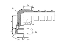 90°JIC Compact Female 74° Cone Seat