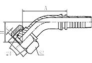 45° Metric Female 24°cone O-ring H.T.