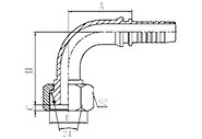 90° Metric Female 24°cone O-ring H.T.