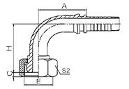 90° Metric Female 24° Multiseal L.T