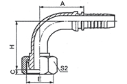 90° Metric Female 24° Multiseal H.T.