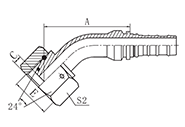 45° Metric Female 24° Cone Seat H.T.