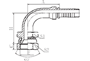 90°JIS Gas Female 60° Cone Seat