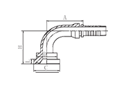 90° SAE Flange 6000PSI