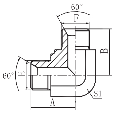 90° ELBOW BSP MALE 60°SEAT