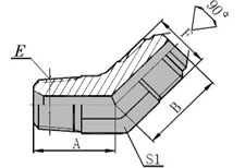 45 BSPT  MALE/SAE  MALE  90  CONE