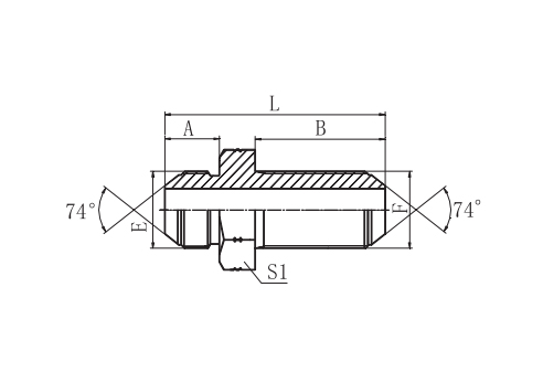 JIC MALE 74° CONE BULKHEAD