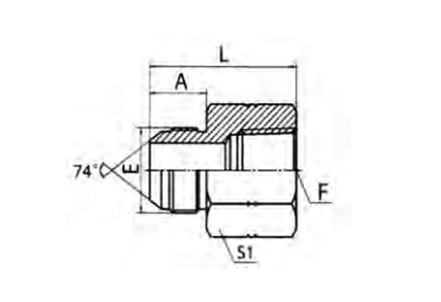 JIC MALE 74° CONE / NPT FEMALE