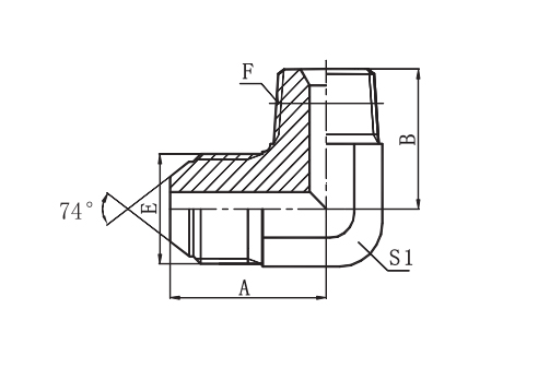 9o° ELBow JIC MALE 74° CONEBSPT MALE