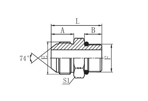 JIC MALE 74° CONE