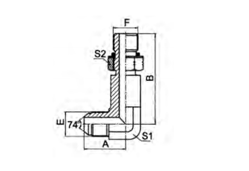 90° ELBOW JIC MALE 74° CONE