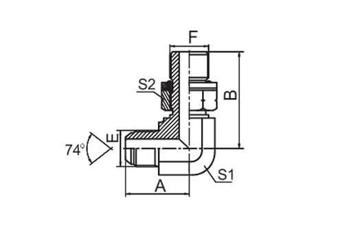 90° ELBOW JIC MALE 74° CONE / BSP MALE O-RING