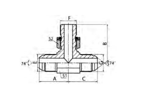 JIC MALE 74° CONE / BSP MALE O-RING BRANCH TEE