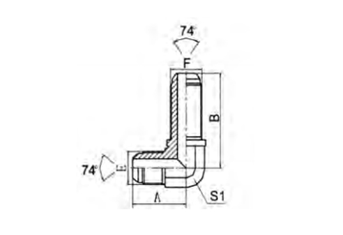 90°ELBOW METRIC MALE 74° CONE BULKHEAD