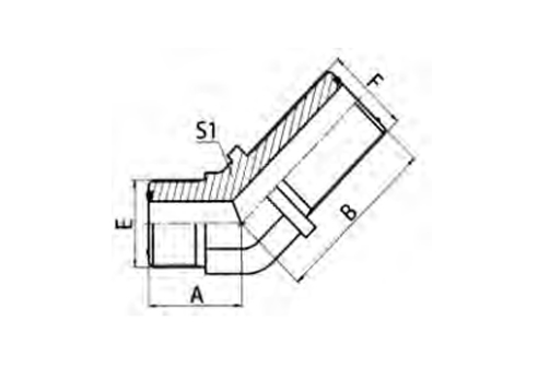 45° ELBOW ORFS MALE O-RING BULKHEAD