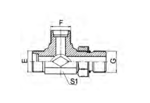 UN、Unf Thread Adjustable  Stud Ends with O-ring Sealing Run Tee