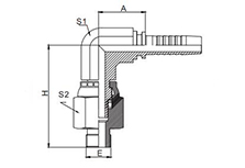 90° SAE O-ring Boss Swivel Male