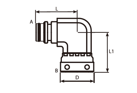 90° Staple Male - Swivel Female Adaptor