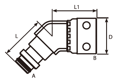 135° Staple Male- Swivel Female Adaptor